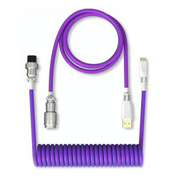 CÂBLE VIOLET USB-C TORSADÉ POUR CLAVIER MÉCANIQUE